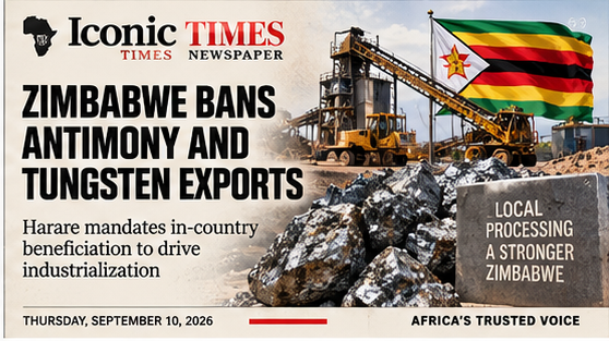 Zimbabwe Bans Antimony and Tungsten Exports in Push for Local Processing