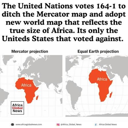 UN General Assembly Votes 164–1 to Adopt Equal Earth Map Projection